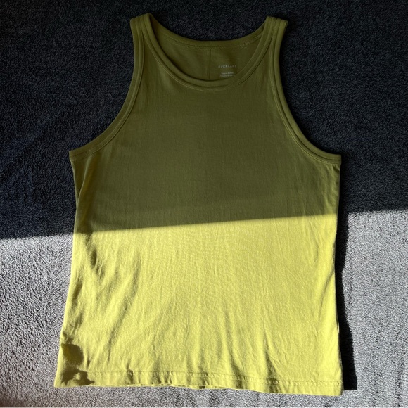 Everlane Leek Green Cotton Cutaway Tank - Picture 3 of 9